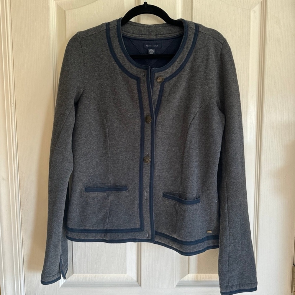 Women's Contrast-Trim Open-Front Jacket